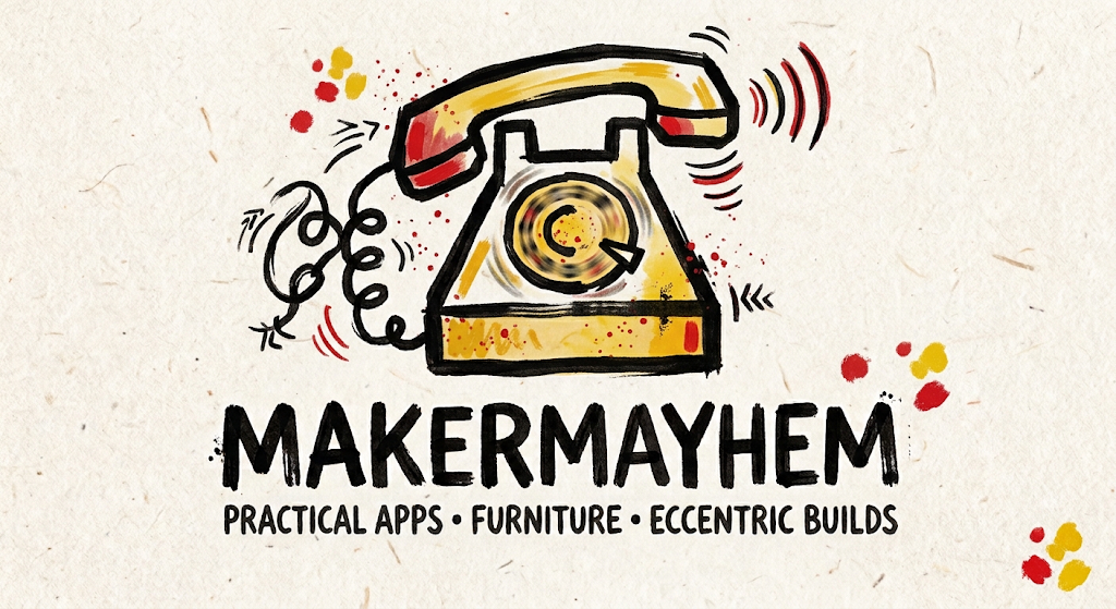 MakerMayhem — practical apps, furniture, eccentric builds